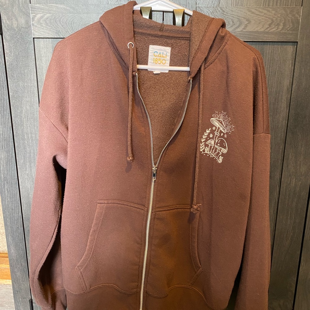 Brown Full Zip Sweatshirt